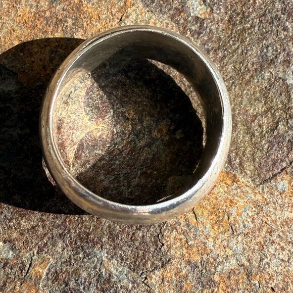 Vintage Sterling Silver Wavy Band ring Size 11 - Picture 8 of 8